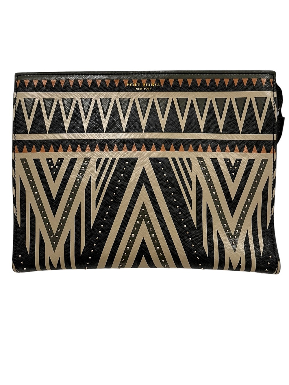 RARE RARE RARE Henri Bendel West 57th Tribal Print Cosmetic Clutch & Dusty NWOT